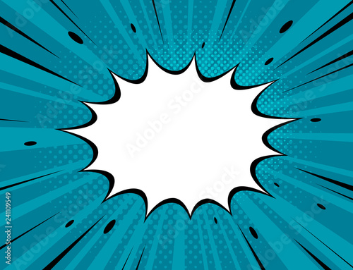 Boom, cartoon explosion. Comic book vector illustration photo