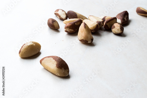 Raw Organic Stack of Brazil Nuts without Shell