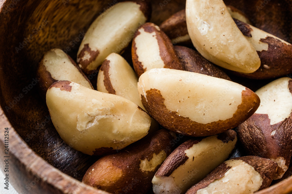 Brazil Nuts in Wooden Bowl without Shell