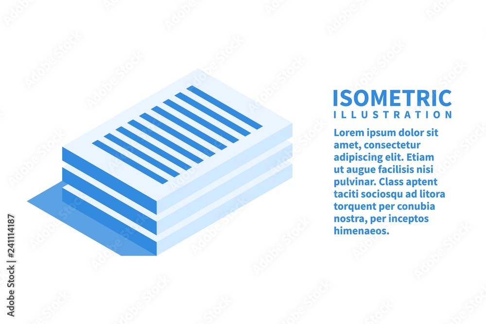 Documents icon. Isometric template for web design in flat 3D style. Vector illustration. Documents icon. Isometric template for web design in flat 3D style. Vector illustration.