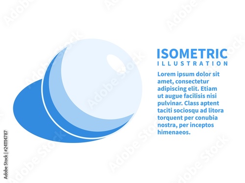 Sphere icon. Isometric template in flat 3D style. Vector illustration.