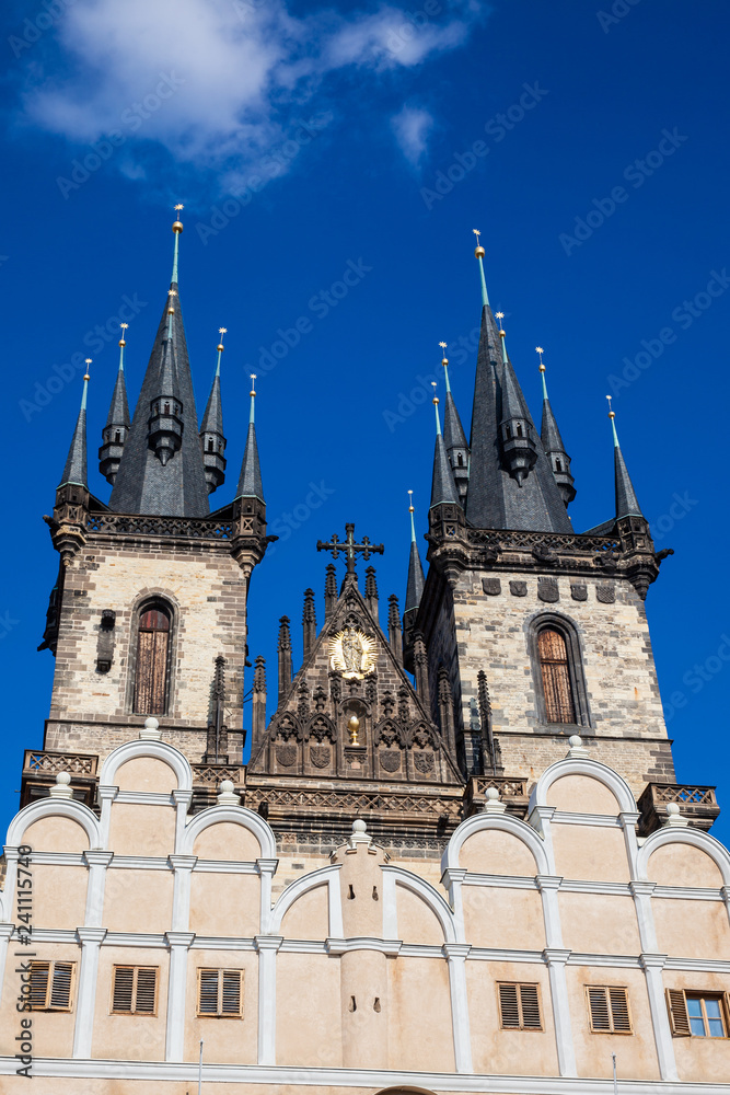 The Church of Mother of God before Tyn located at the old town square in Prague
