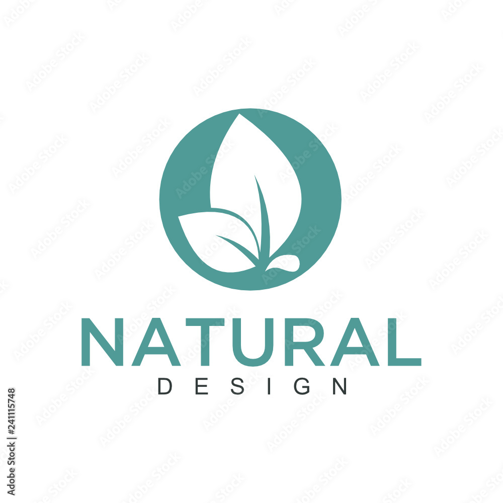 Fototapeta premium Vector logo of nature in linear style. Outline icon of simple landscape with trees, sun, fields - business emblems, badge for a travel, farming and ecology concepts, health, spa and yoga Center. - Vec