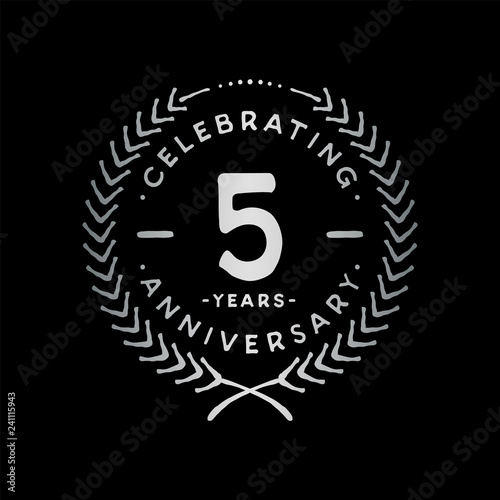5 years design template. 5th vector and illustration