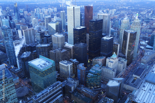 Aerial of Toronto core at twilight © Harold Stiver