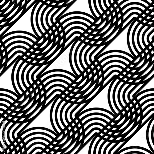 Design seamless monochrome waving pattern