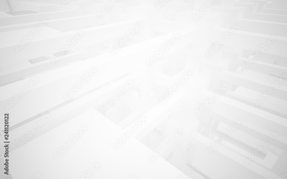 Abstract white interior highlights future. Architectural background. 3D illustration and rendering Abstract white interior highlights future. Architectural background. 3D illustration and rendering