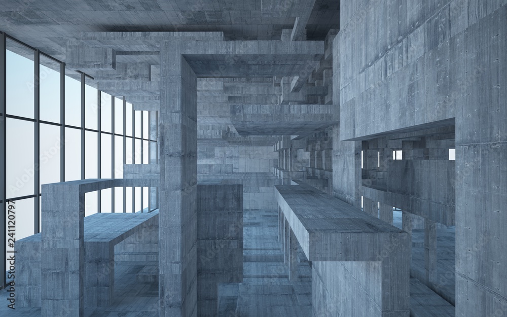 Empty dark abstract concrete room interior. 3D illustration. 3D rendering. Empty dark abstract concrete room interior. 3D illustration. 3D rendering.
