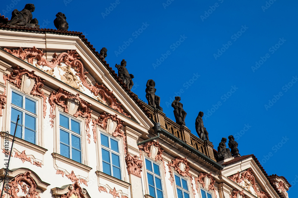Historical Kinský Palace built on 1755 located at the old town square in Prague