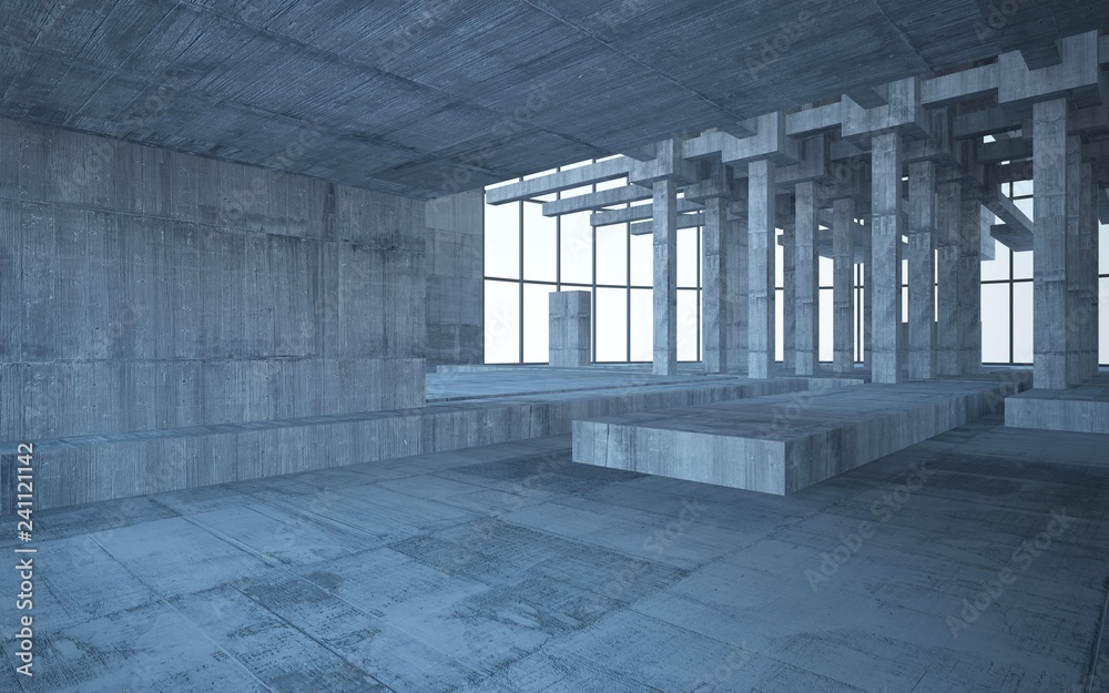 Empty dark abstract concrete room interior. 3D illustration. 3D rendering. Empty dark abstract concrete room interior. 3D illustration. 3D rendering.