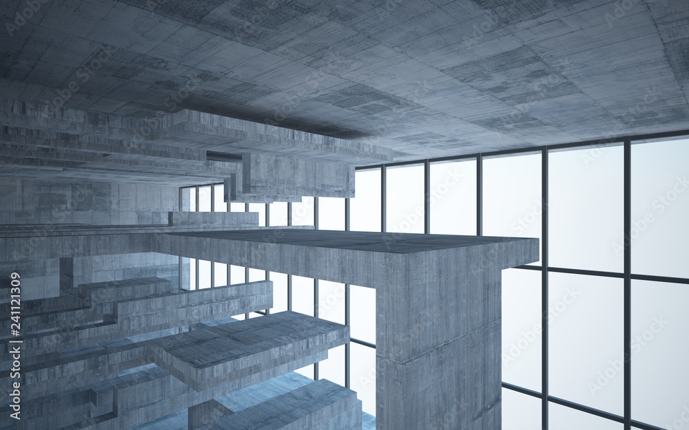 Empty dark abstract concrete room interior. 3D illustration. 3D rendering. Empty dark abstract concrete room interior. 3D illustration. 3D rendering.