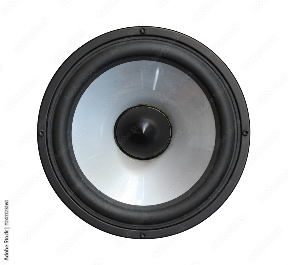 Speaker bass (with clipping path) isolated on white background Speaker bass (with clipping path) isolated on white background