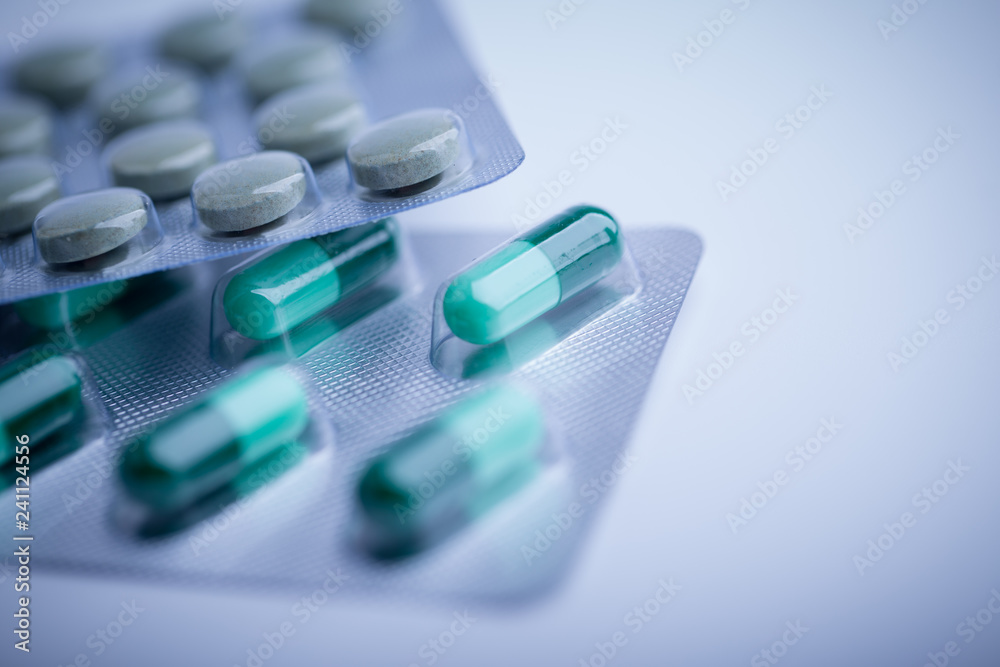 Medicine Tablets Closeup Shot Medicine Tablets Closeup Shot
