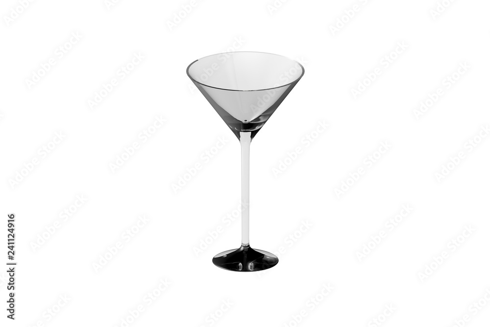 3D illustration of martini glass isolated on white - drinking glass render 3D illustration of martini glass isolated on white - drinking glass render
