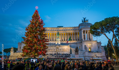 Photography Piazza Venezia in Rome during Christmas 2018.