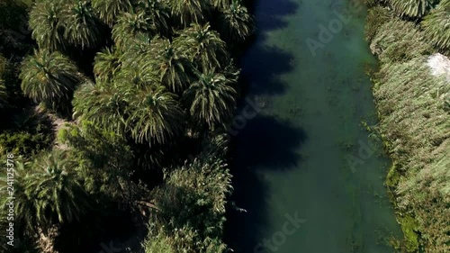 Flight over the river of preveli (Crete,Greece)