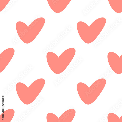 Heart seamless pattern on a white background Valentine's Day