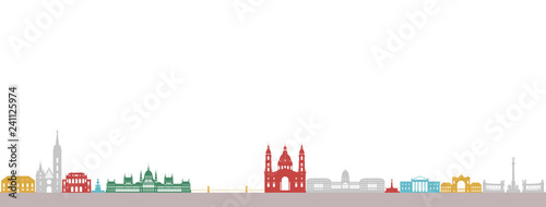 Canvas Print Budapest Silhouette