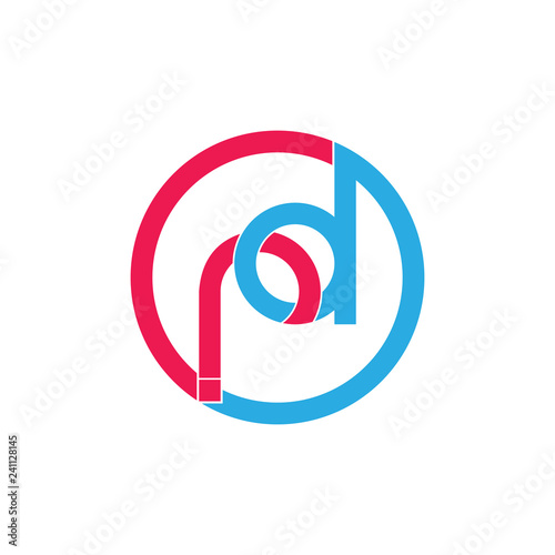 letters rd simple linked logo vector