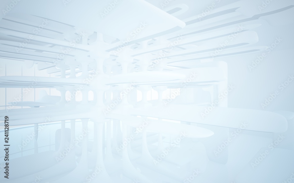 White smooth abstract architectural background. 3D illustration and rendering White smooth abstract architectural background. 3D illustration and rendering
