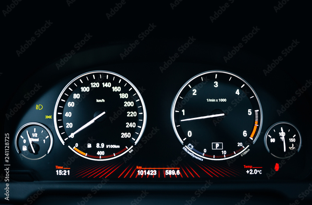 Fototapeta premium Modern car dashboard with adjustment