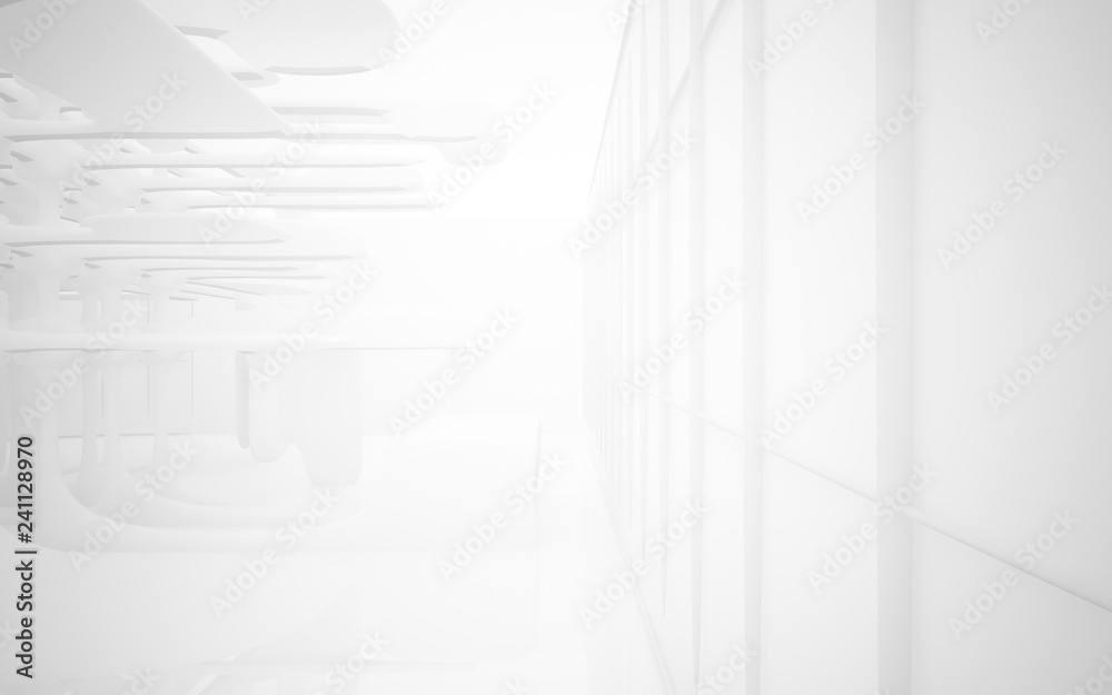 White smooth abstract architectural background. 3D illustration and rendering White smooth abstract architectural background. 3D illustration and rendering