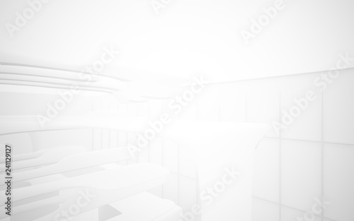 White smooth abstract architectural background. 3D illustration and rendering