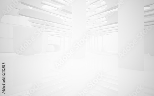 White smooth abstract architectural background. 3D illustration and rendering