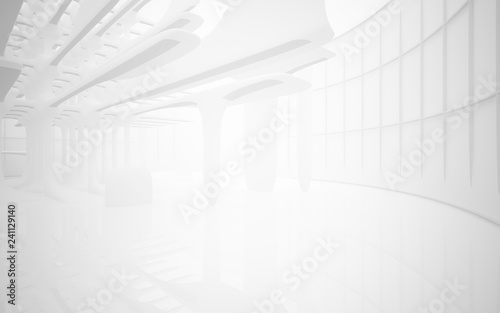 White smooth abstract architectural background. 3D illustration and rendering