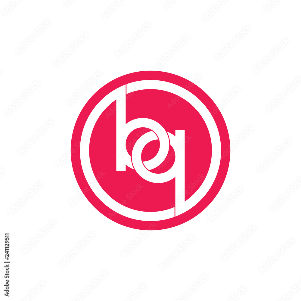 Fototapeta premium letters bq linked circle logo vector