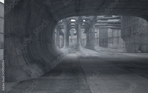 Fototapeta Naklejka Na Ścianę i Meble -  Empty dark abstract concrete smooth interior . Architectural background. 3D illustration and rendering