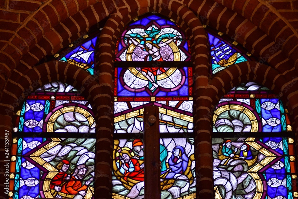 Stained-glass window. 