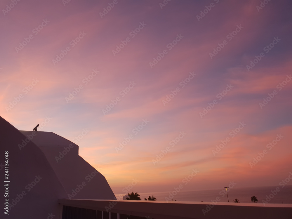 Rosa Sonnenuntergang - Lanzarote