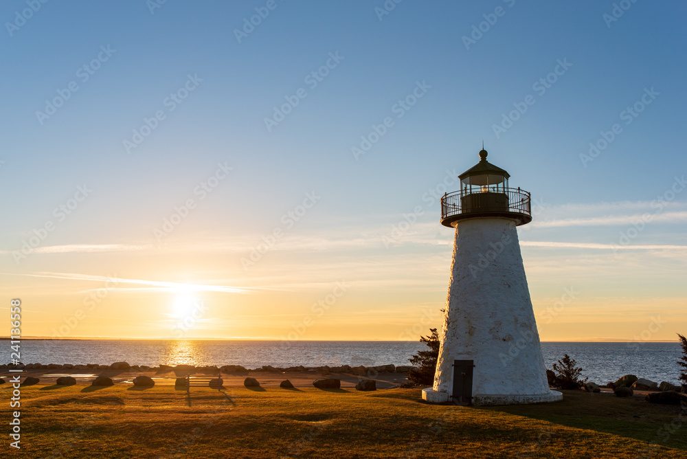 Ned Point Light in Mattapoisett, Mass. at sunrise