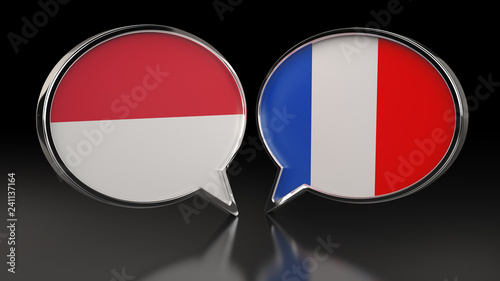 Free Download Monaco and France flags with Speech Bubbles. 3D illustration - GFXLoad