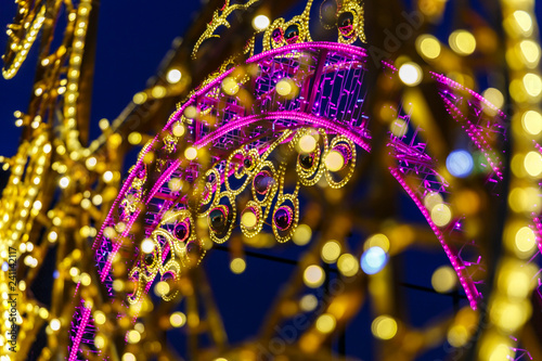 LED garlands in the street