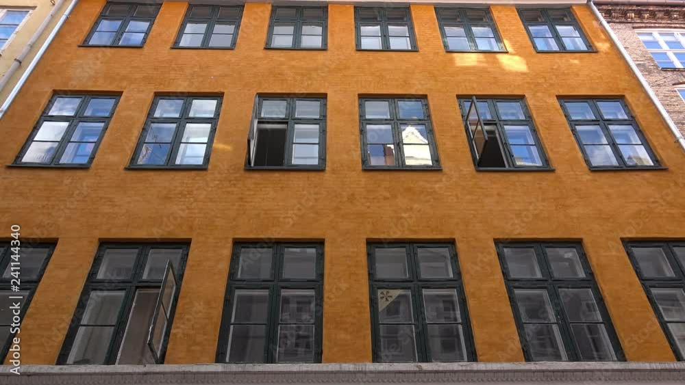 Beautiful facade of an old house. Copenhagen. Denmark. 4K. Beautiful facade of an old house. Copenhagen. Denmark. 4K.