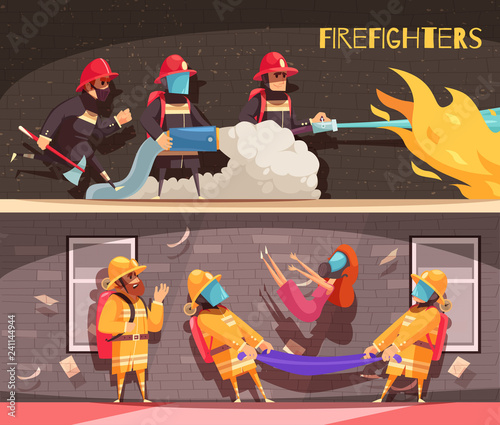 Fire Fighter Banners Set