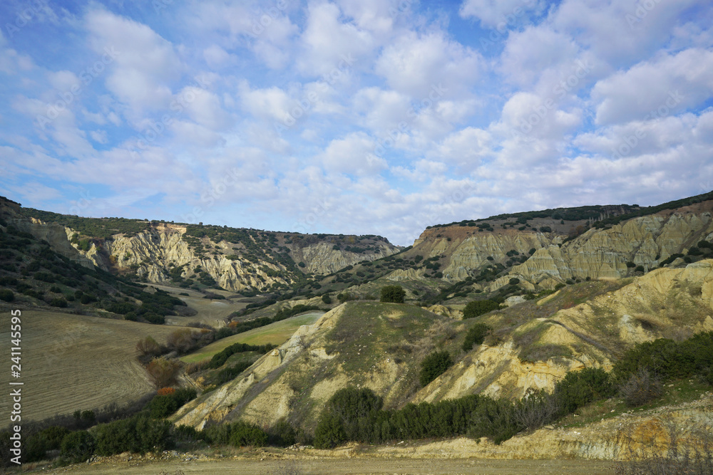 Naklejka premium The scenic cliffs from Kula, Turkey