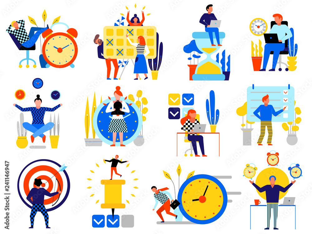 Fototapeta premium Time Management Icons Set