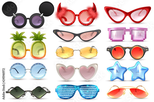 Carnival Glasses Realistic Set 