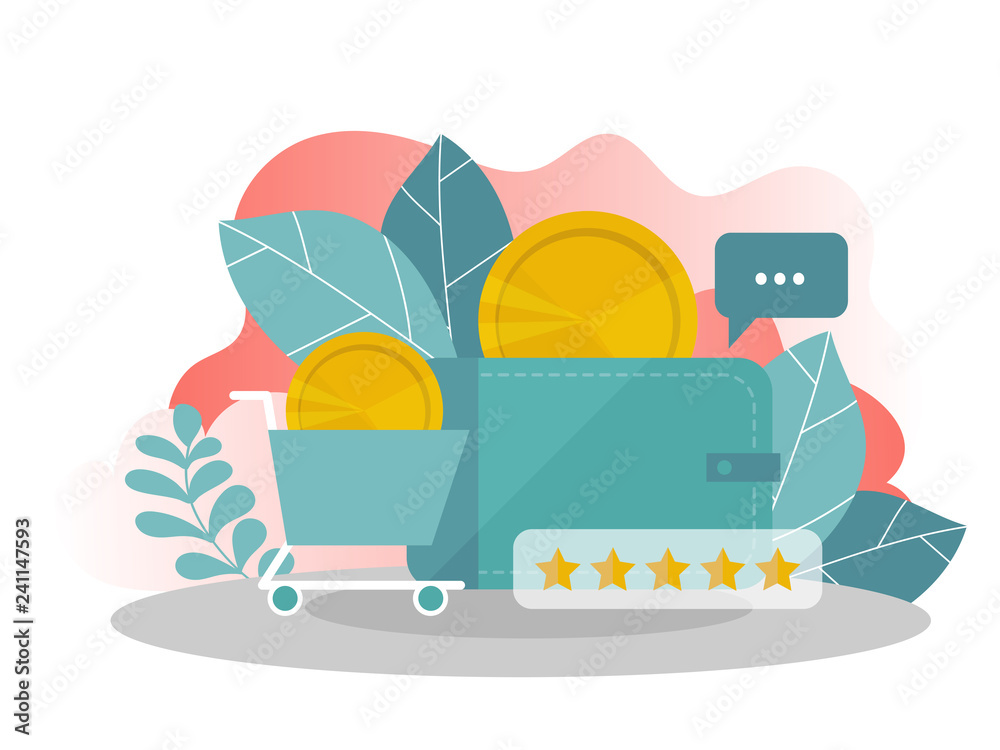 Naklejka premium Online shopping. Landing page template. Modern flat concept for web design