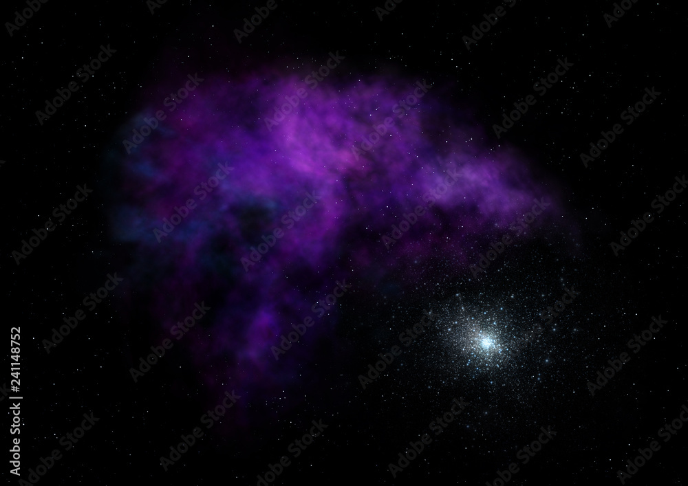 Fototapeta premium Star field in space and a nebulae. 3D rendering