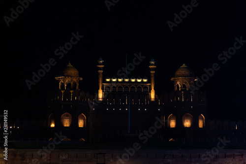 Red fort at night