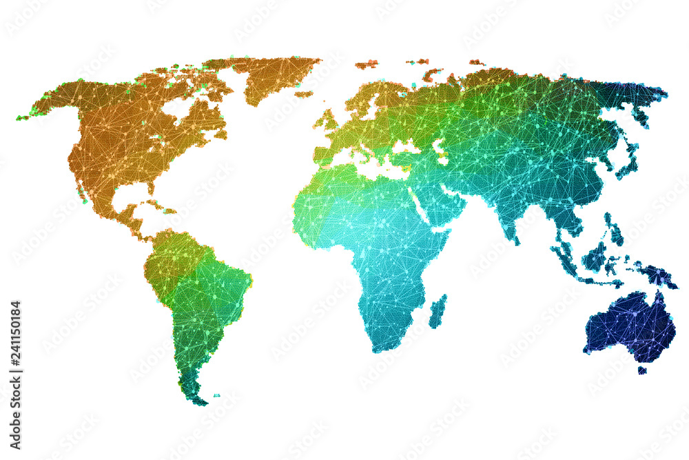 Fototapeta premium map of the world with all continents