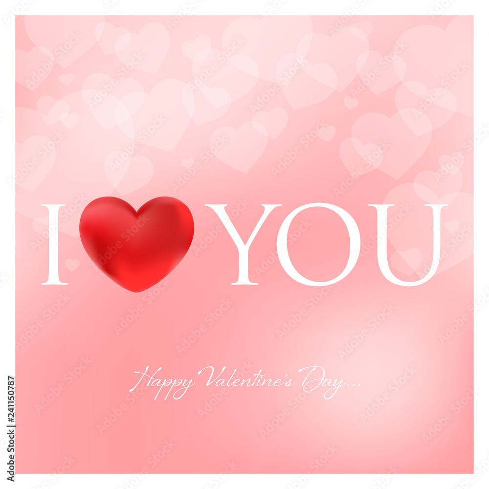 happy valentines day greeting card vector illustration