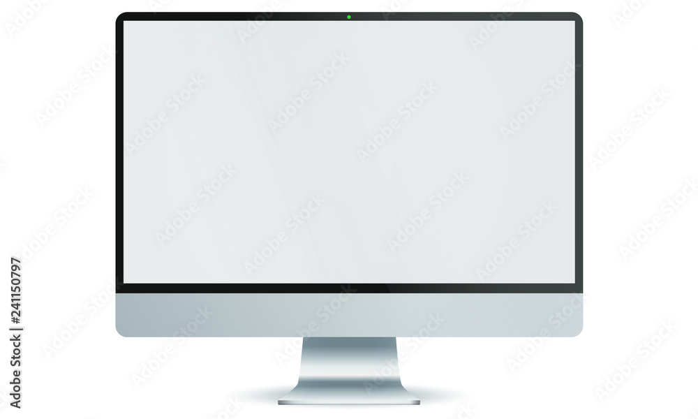 Computer screen view front and front isolated. Vector illustration. Computer screen view front and front isolated. Vector illustration.