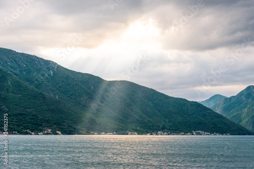 Stormy sunset in the Kotor Bay