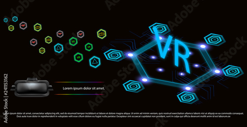 futuristic isometric virtual reality (VR). Abstract virtual graphic. virtual reality hd background. mockup for web design.