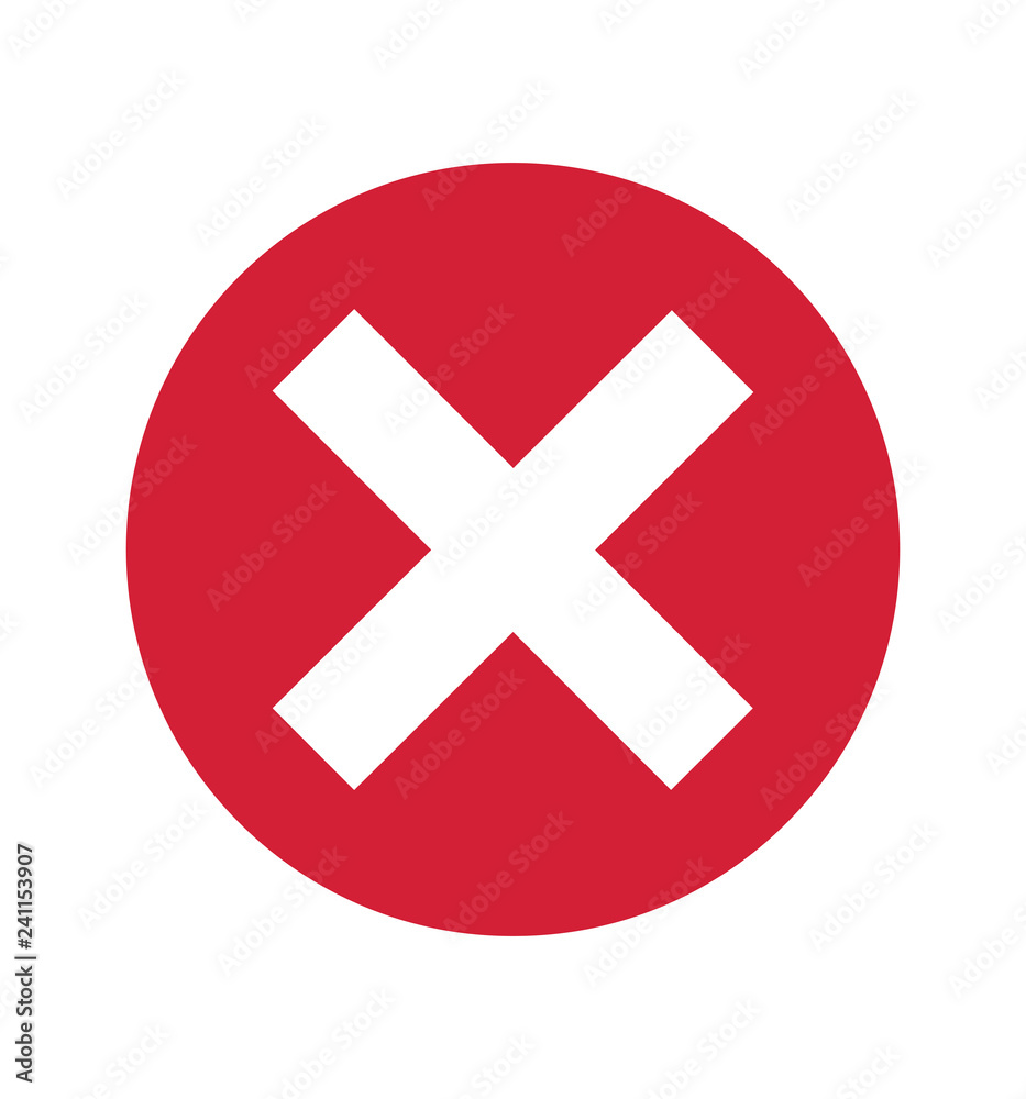 Vecteur Stock Cross sign red X icon isolated on white background circle  symbol vector illustration | Adobe Stock